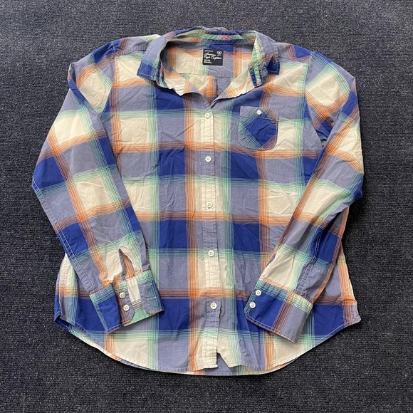 American Eagle Outfitters Tops - Y2K American Eagle Shirt Womens XL Multicolor Plaid Long Sleeve Button‎ Up